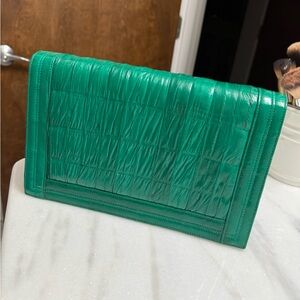 Emerald Green genuine Eel Skin Clutch